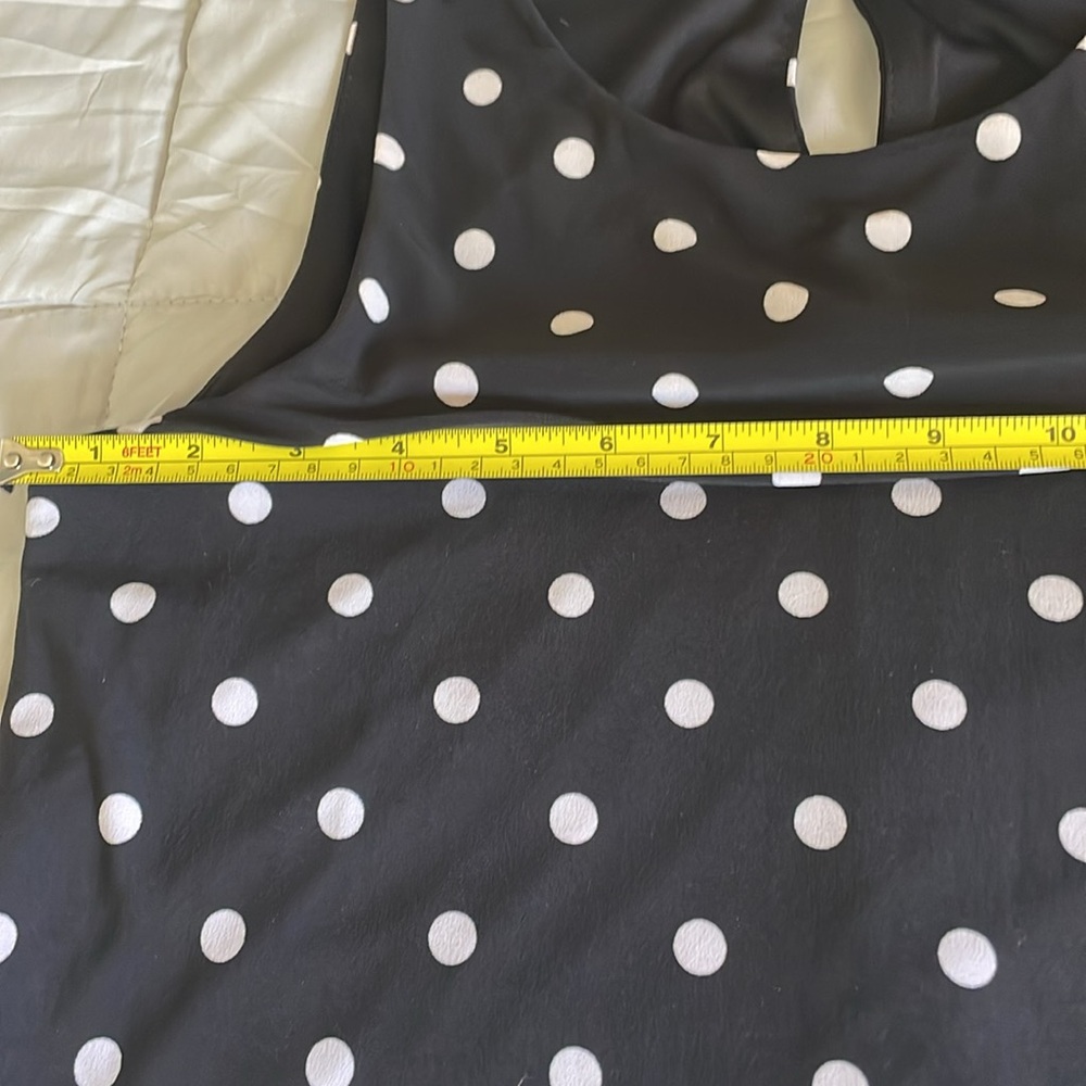 Lauren Ralf Lauren Black and White Polka Dot Sleeveless A-line Midi Dress Size 6 - Picture 9 of 10